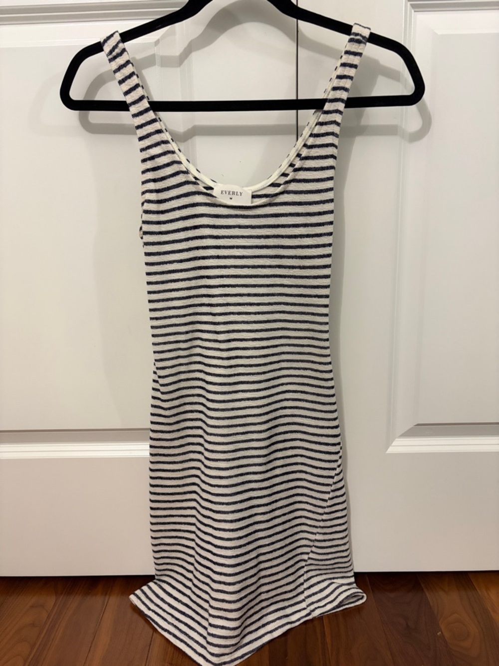 Everly Navy and White Striped Mini Tank Dress